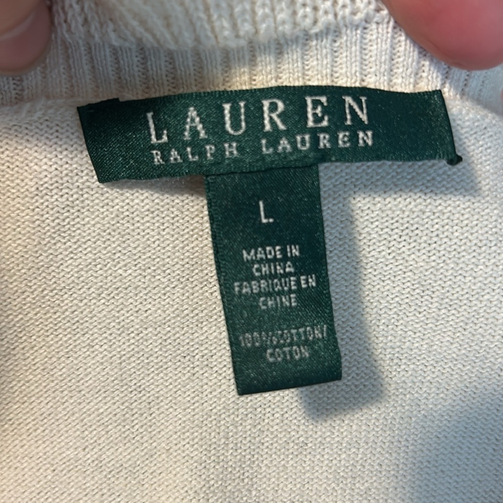 Lauren Ralph Lauren Off White Cream L Ruffle Neck - Picture 5 of 5